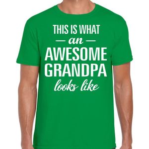 Awesome Grandpa - geweldige opa cadeau vaderdag t-shirt groen heren - Vaderdag cadeau