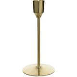 Set van 3x stuks luxe diner kaarsen staande kandelaar aluminium kleur goud 15 cm - Diameter onderkant 7 cm