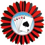 Decoratie waaier casino kaarten