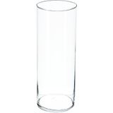 Atmosphera - Bloemenvaas - 2x - cilinder vorm - transparant glas - 40 x 15 cm