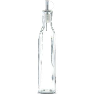 1x Glazen azijn/olie flessen met schenktuit 270 ml - Zeller - Keuken/kookbenodigdheden - Tafel dekken - Azijnflessen - Olieflessen - Doseerflessen van glas