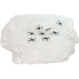 Witte spinnenweb decoratie glow in the dark 500 gram - Halloween/horror decoratie/versiering - Spinnenwebben
