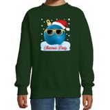 Foute kersttrui / sweater Christmas party met coole / stoere kerstbal - groen voor jongens - kerstkleding / christmas outfit