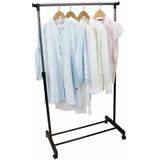 Verrijdbaar kleding hangrek 162 cm - Inclusief 10 kledinghangers