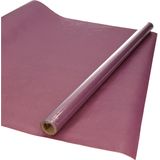 Kraft cadeaupapier/inpakpapier - paars - 200 x 70 cm - 60 grams - kaftpapier