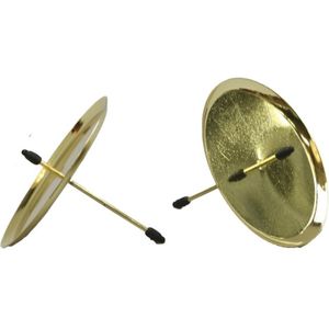 16x stuks kerststukje kaarsenhouders/theelichthouders prikkers goud 6 cm - Kerststukjes maken onderdelen - Kerstversiering