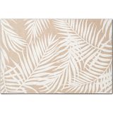 Zeller placemats palm bladeren print - 8x - linnen - 45 x 30 cm - beige