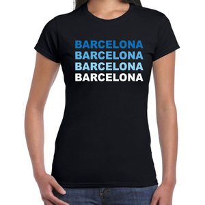 Barcelona steden t-shirt zwart voor dames - Spanje / barca wereldstad shirt / kleding