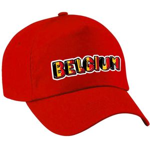 Bellatio Decorations Belgie landen / voetbal / EK / WK pet - volwassenen - rood