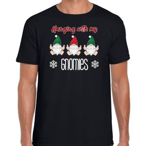 Bellatio Decorations fout kersttrui t-shirt heren - Kerst kabouter/gnoom - zwart - Gnomies