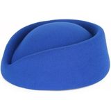 4x Blauwe stewardess hoedjes voor dames - Verkleedhoeden/Carnavalshoeden verkleed accessoire