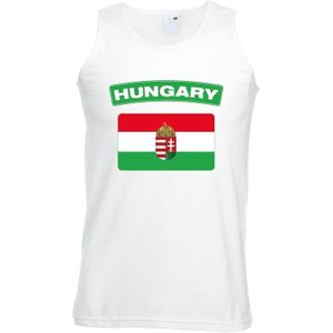 Hongarije singlet shirt/ tanktop met Hongaarse vlag wit heren