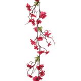 Everlands kunstbloem/bloesem takken - 2x - fuchsia roze - 187 cm