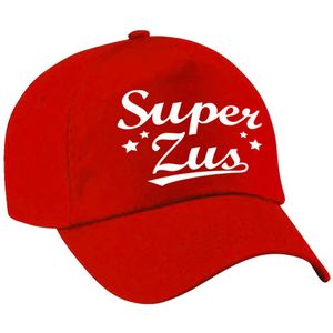 Super zus cadeau pet / baseball cap rood voor dames -  kado voor zussen