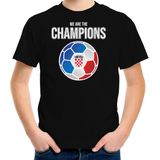 Kroatie EK/ WK supporter t-shirt - we are the champions met Kroatische voetbal - zwart - kinderen - kleding / shirt