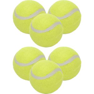 Tennisballen voor honden - set 12x - 6 cm - geel - speelgoed
