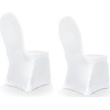 Set van 6x stuks universele witte elastische stoelhoezen 50 x 105 cm - Trouwerij/bruiloft feestartikelen versiering