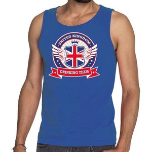 Blauw Engeland drinking team tanktop / mouwloos shirt / tanktop / mouwloos shirt blauw heren -  United Kingdom kleding