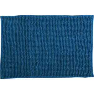 MSV Badkamerkleed/badmat/toilet - voor op de vloer - petrol blauw - 40 x 60 cm - microvezel - anti-slip