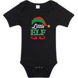 Little elf Kerst rompertje - zwart - babys - Kerstkleding / Kerst outfit
