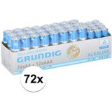 Grundig R06 AA en LR03 AAA batterijen 1.5 volt 72 stuks - Voordeelpak batterijen