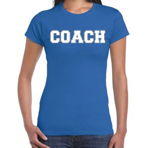 Bellatio Decorations Cadeau t-shirt voor dames - coach - blauw - bedankje - verjaardag