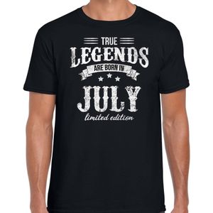 Legends are born in July t-shirt voor heren - zwart - verjaardag in Juli - cadeau shirt 30, 40, 50, 60 jaar