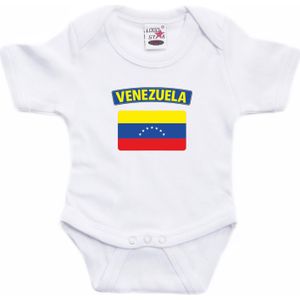 Venezuela baby rompertje met vlag wit jongens en meisjes - Kraamcadeau - Babykleding - Venezuela landen romper