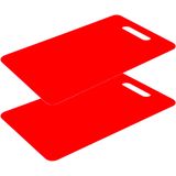 Excellent Houseware snijplank - 2x - rood - kunststof - 29 x 20 cm