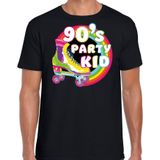 Bellatio Decorations nineties party verkleed t-shirt heren - jaren 90 feest outfit - 90s party kid - zwart