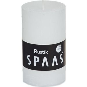 SPAAS Rustieke Cilinderkaars/Stompkaars - wit - 5 x 8 cm - 17 Branduren - Witte kaarsen