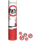 3x stuks confetti shooters/poppers 21 jaar feestartikelen versiering - Papieren confetti kanonnen