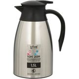 5Five Thermoskan - RVS - 1500 ml - dubbelwandig - isoleerkan - koffiekan