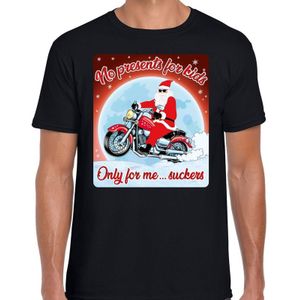 Fout Kerstshirt / t-shirt - No presents for kids only for me suckers - motorliefhebber / motorrijder / motor fan zwart voor heren - kerstkleding / kerst outfit