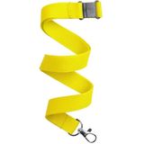 60x Geel keycord/lanyard met karabijnhaak sleutelhanger 50 cm - Polyester keycords/sleutelkoord