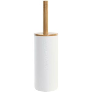 Items - WC/Toiletborstel houder - Bamboe - naturel/wit - 36 x 9 cm