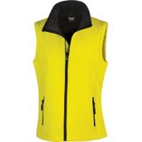 Softshell casual bodywarmer geel voor dames - Outdoorkleding wandelen/zeilen - Mouwloze vesten