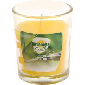 Citronella kaars - in transparant glas - 5 x 6 cm - citrusgeur