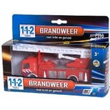 Speelgoed brandweerwagen met ladder 15 cm - Speelgoed auto brandweer