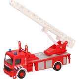 Speelgoed brandweerwagen met ladder 15 cm - Speelgoed auto brandweer