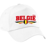 Belgie landen vlag thema pet wit volwassenen - Belgie baseball cap - EK / WK / Olympische spelen outfit