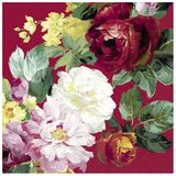 40x Gekleurde 3-laags servetten rozen 33 x 33 cm - Voorjaar/lente bloemen thema