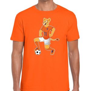 Nederland supporter t-shirt dameselftal Leeuwin met bal oranje heren - landen kleding
