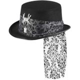 Zwarte hoed met glitter spin voor dames