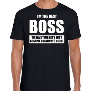 I'm the best boss - always right t-shirt zwart heren - Cadeau verjaardag t-shirt baas