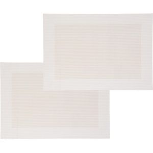 Set van 6x stuks placemats wit/ivoor - texaline - 50 x 35 cm - Onderleggers