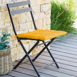 Set van 4x stuks stoelkussens voor binnen en buiten/tuin stoelen in de kleur  geel 40 x 40 x 4 cm - Water en UV bestendig
