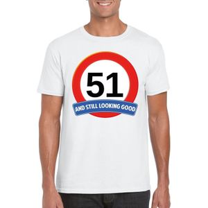 51 jaar and still looking good t-shirt wit - heren - verjaardag shirts