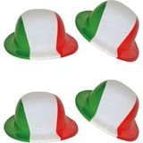 6x stuks plastic bolhoed Italiaanse vlag kleuren - Supporters hoeden voor volwassenen