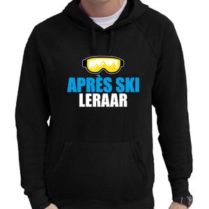 Apres ski hoodie Apres ski leraar zwart  heren - Wintersport capuchon sweater - Foute apres ski outfit/ kleding